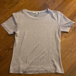 Silver glittered fitted t-shirt